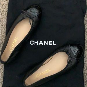 Chanel Black Ballerina Flats 5.5/35.5